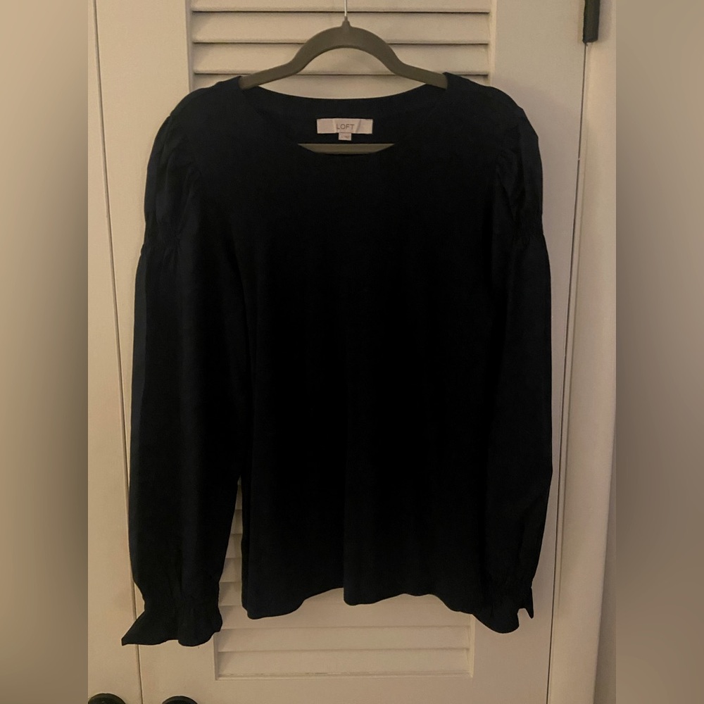 LOFT Navy Long Sleeve Top